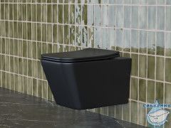 Унитаз подвесной безободковый Ceramicanova Metric Rimless CN3007MB с сиденьем быстросъемным Soft Close (микролифт)