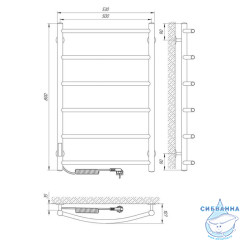 Полотенцесушитель электрический Laris Классик П6 50х80 L (хром)