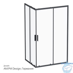 Душевое ограждение AM.PM Gem 120x90 W93G-404-120290-BT профиль черный, стекло прозрачное (без поддона)