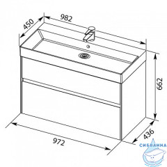 Тумба Aquanet Бруклин 100 белый с раковиной Slim Synergy 100 см 207800