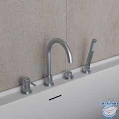 Смеситель для ванны на борт Oliveeka Y-Line OL-669017-CR (хром)