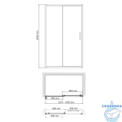 Дверь в нишу Wasserkraft Main 120 см профиль хром, стекло прозрачное 41S30 