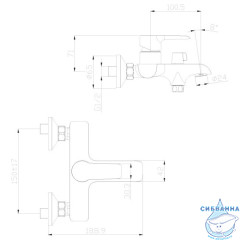 Смеситель для ванны Rossinka W35-31 с душевым гарнитуром (хром/белый)