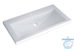 Тумба подвесная 1Marka Соната 90 (1 ящик) с раковиной Анита 90 белый глянец