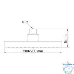 Верхний душ WasserKRAFT 200 1 режим (хром) A028