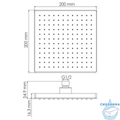 Верхний душ WasserKRAFT 200 1 режим (бронза) A140
