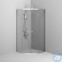 Душевое ограждение AM.PM X-Joy Twin Slide 90х90 W88G-205-090MT64 профиль хром, стекло прозрачное (без поддона)