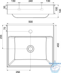 Тумба Ravak Natural 50 белый с раковиной Natural 50