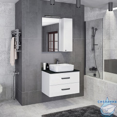 Тумба подвесная Comforty Амстердам 95 белый глянец с раковиной Comforty T-Y9378