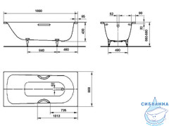 Стальная ванна Kaldewei Saniform Plus Star 337 180x80 standard