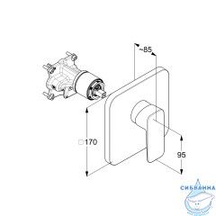 Встраиваемый смеситель для душа Kludi PURE&STYLE 406553975 (черный матовый)