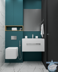 Тумба подвесная 1Marka Соната 75 (1 ящик) с раковиной Анита 75 с 1 ящиком белый глянец