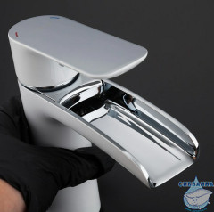 Смеситель для раковины Gappo G1048-8 (без донного клапана) (хром/белый)