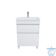 Тумба с умывальником напольная с ящиками, белая, 60 см, Zodiac, IDDIS, ZOD6CBFi95K подходит ум. 3506000i28