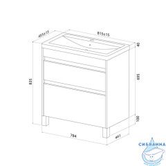 Тумба с умывальником, напольная, 80 см, белый, Zodiac X, IDDIS, ZDX80WFi95K подходит умыв. 4078000i28