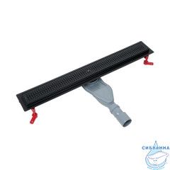 Лоток душевой, сифон 360, комбинированный затвор, перфорированная решетка, 700мм, черный, IDDIS, 975B7BL20DZ