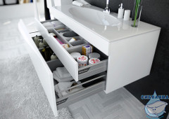 Тумба Aqwella Papyrus 120 белый  с раковиной Aqwella Elegance 120 