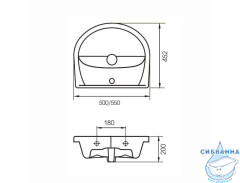 Раковина встраиваемая 50 см Cersanit Erica UM-ERI50/1