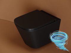 Унитаз подвесной безободковый Ceramicanova Union Rimless CN4009TMB с сиденьем быстросъемным Soft Close (микролифт)