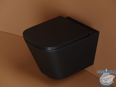Унитаз подвесной безободковый Ceramicanova Union Rimless CN4009TMB с сиденьем быстросъемным Soft Close (микролифт)