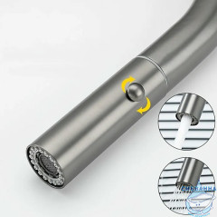 Смеситель для кухни Gappo G4398-45 (нержавеющая сталь)