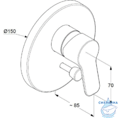 Встраиваемый смеситель для ванны Kludi PURE&EASY 374190565