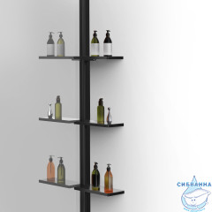 Walk-in Vincea Walk In HR 100 профиль черный, стекло зеркальное VSW-1HWS100MRB