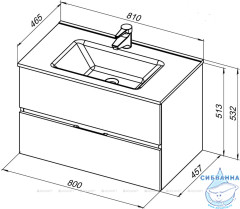 Тумба под раковину Aquanet Алвита New 80 277517