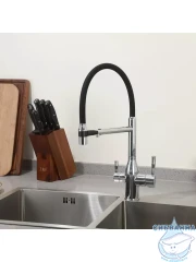 Смеситель кухни Frap F4398 (хром/черный)