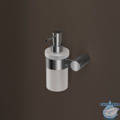 Дозатор для жидкого мыла, матовое стекло, нержавеющая сталь, Дюна (Duna), хром глянцевый, IDDIS, DUNSBG0i46