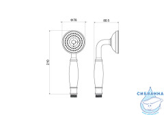 Ручной душ Aquatek Классик 1 режим AQ2008CR (хром/белый)