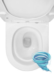 Унитаз напольный безободковый со смывом торнадо Azario Berton с бачком и сиденьем Soft Close (микролифт) AZ-6093