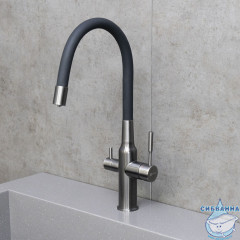 Смеситель для кухни Lemark Expert LM5083GMN-Black (графит/черный)