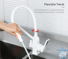 Смеситель для кухни Gappo G4317-8 (белый)