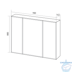 Зеркало-шкаф 1Marka Соната 90 белый глянец