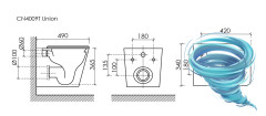 Унитаз подвесной безободковый Ceramicanova Union Rimless CN4009TMB с сиденьем быстросъемным Soft Close (микролифт)