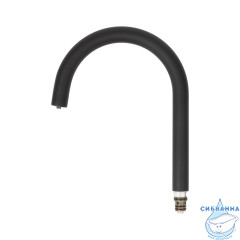 Излив для смесителя, кухня, J-образный, нерж. сталь, 184х235 мм, поворотный, черный, IDDIS, 995J18B5SM