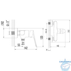Смеситель для душа Azario Campo AZ-KX338275C (хром)