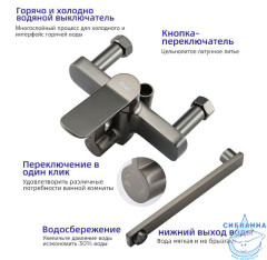 Душевая система Frap F2462-9 290 1 режим (оружейная сталь)