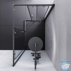 Душевое ограждение AM.PM Gem 120x80 W93G-404-120280-BT профиль черный, стекло прозрачное (без поддона)