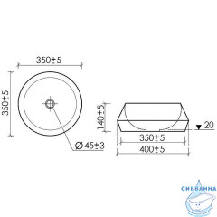  Раковина на столешницу 40 см Ceramicanova Maya CN12004MW (белый матовый)