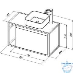 Тумба Aquanet Nova Lite Loft 90R 261655 с раковиной City-1 39 дуб рошелье