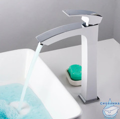 Смеситель для раковины Gappo G1007-18 (без донного клапана) (хром/белый)