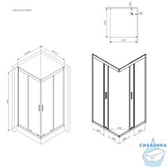 Душевое ограждение Am.Pm Gem W90G-403-090BT 90x90 профиль черный, стекло прозрачное (без поддона)