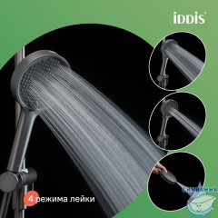 Лейка для душа, графит матовый, Aiger, IDDIS, AIG4FG0i18