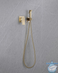 Встраиваемый смеситель с гигиеническим душем ABBER Daheim AF8225G (золото матовое)