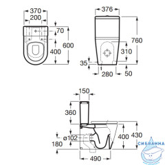 Унитаз напольный Roca Inspira Round 342528000 (без бачка и сиденья)