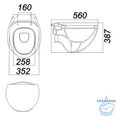 Унитаз подвесной Sanita Ринго  Luxe (с сиденьем Soft Close (микролифт) RNGSLWH0104