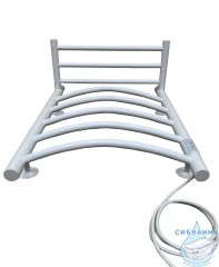 Полотенцесушитель электрический Санприз Классик П16 40х60 с полкой (белый матовый) (подключение универсальное)