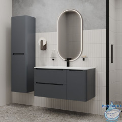 Тумба с умывальником, подвесная, 100 см, темно-серый, Edifice, IDDIS, EDI10D0i95K  подходит умыв. 0101000i28